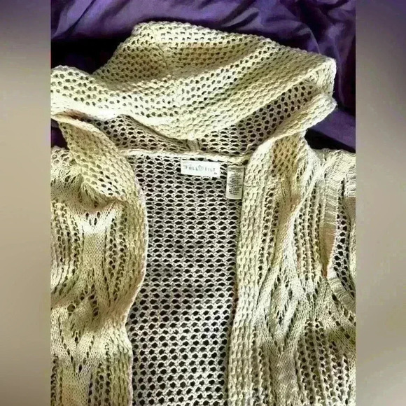 Stunning boho knit vest by  Full Tilt size medium beige - Picture 5 of 7